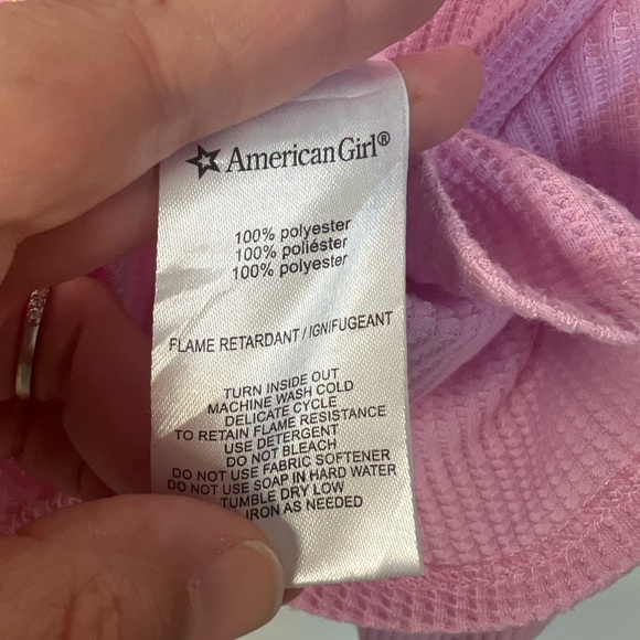 American Girl Pink and Red Festive Holiday Christmas Pyjama Top XS Girls - Picture 6 of 6